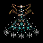 Christmas Tree on Black Background